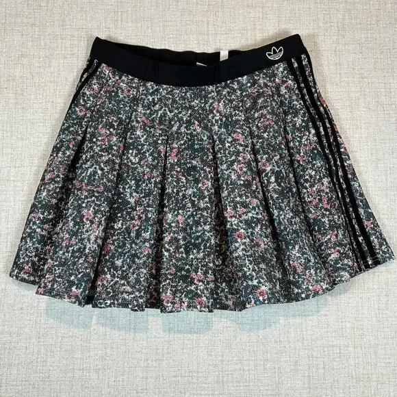 ADIDAS Primegreen Skirt Sz L Flouncy Floral Midi Skirt Multicolor Athleisure Y2k - Picture 2 of 11